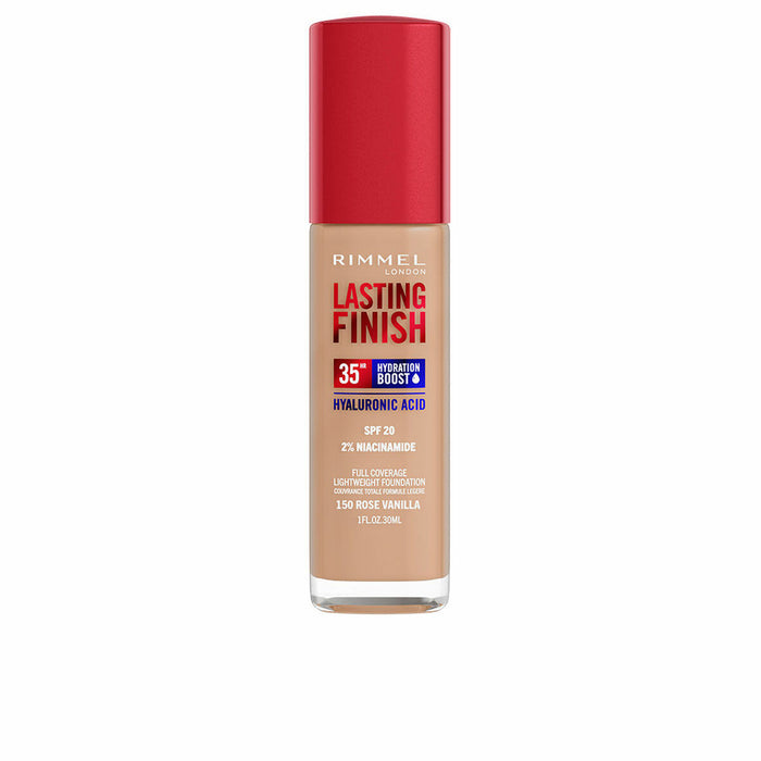 Base de Maquillaje Fluida Rimmel London Lasting Finish Nº 150 Rose Vanilla Spf 20 30 ml