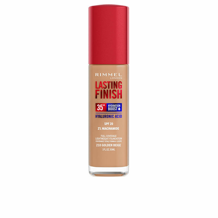 Base de Maquillaje Cremosa Rimmel London Lasting Finish Nº 210 Golden Beige Spf 20 30 ml