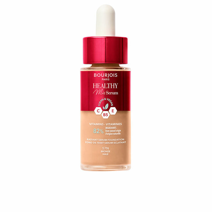 Base de Maquillaje Fluida Bourjois Healthy Mix Sérum Nº 57N Bronze 30 ml