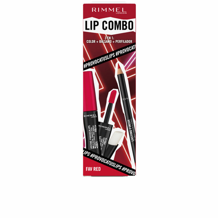 Set de Maquillaje Rimmel London Lip Combo 3 Piezas Fav Red