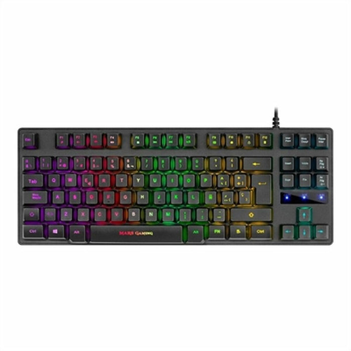 Teclado Gaming Mars Gaming MKTKLES LED RGB Qwerty Español