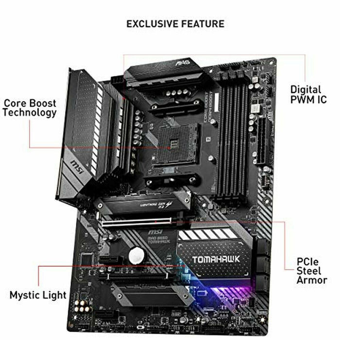 Motherboard MSI MAG B550 TOMAHAWK ATX DDR4 AM4 AMD B550 AMD AMD AM4