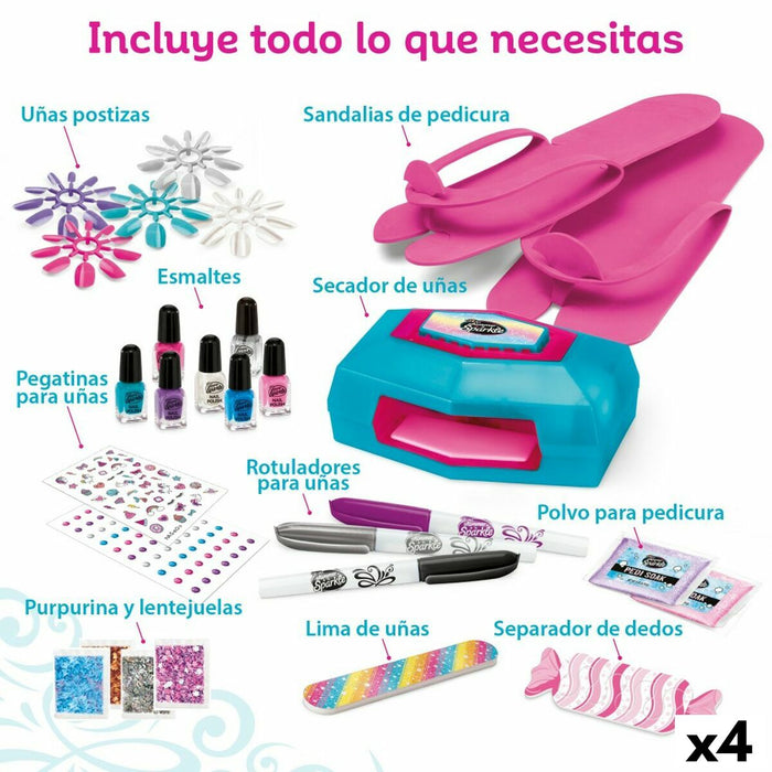 Set de Manicura Cra-Z-Art Shimmer 'n Sparkle Style Deluxe 14 x 6 x 10 cm 4 Unidades Infantil