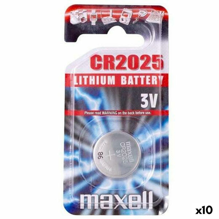 Piles Bouton au Lithium Maxell 3V CR2025 (10 Unités)