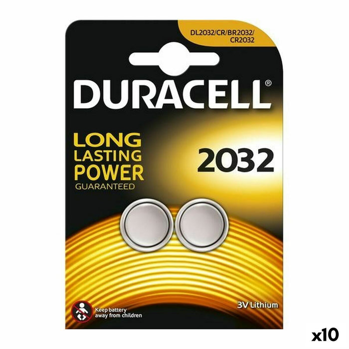 Batteries DURACELL DL2032B2 3V (10 Unités)