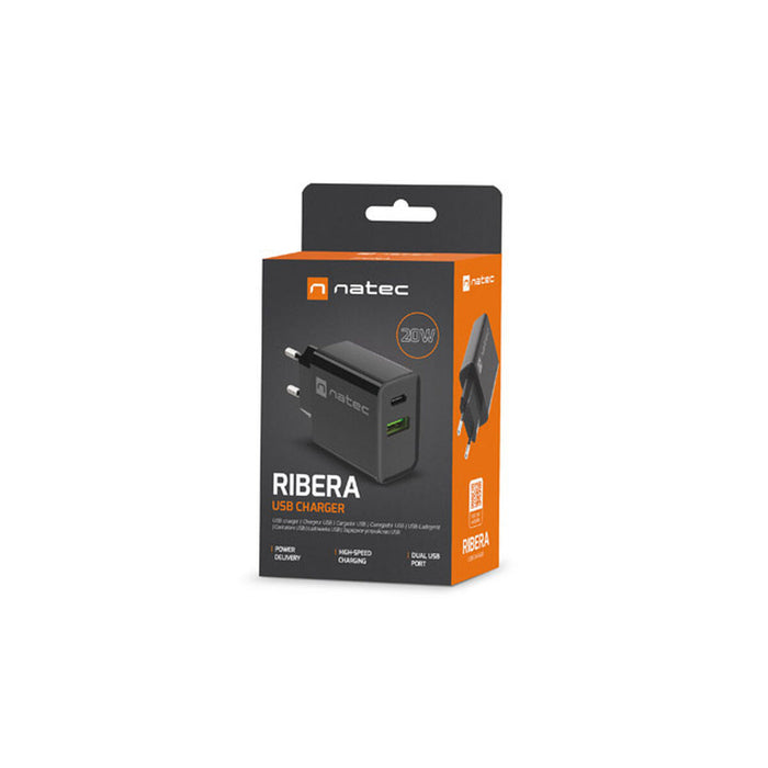 Cargador de Pared Natec RIBERA NUC-2062 Negro 20 W