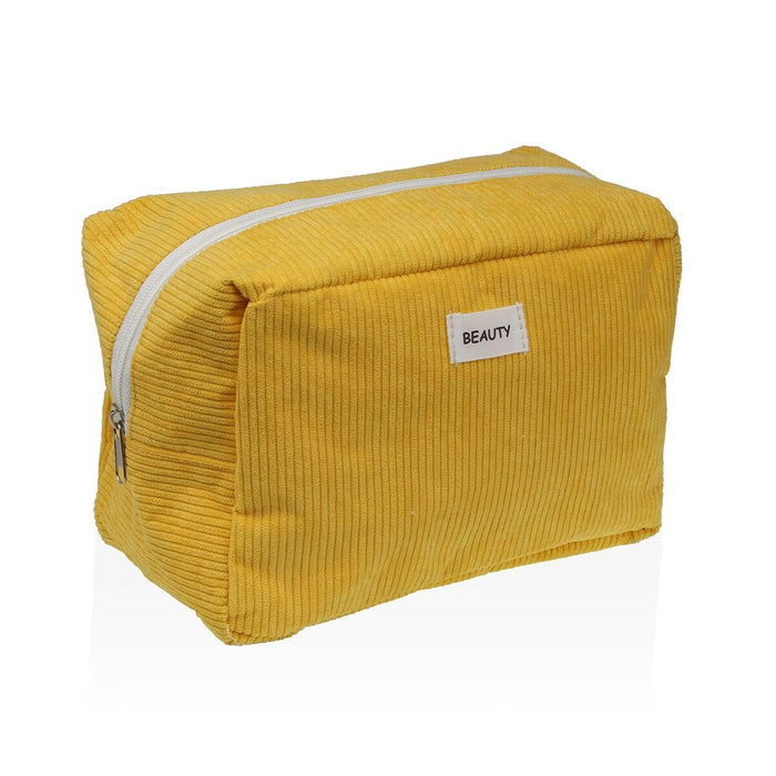 Travel Vanity Case Versa Corduroy Yellow 12 x 16 x 24 cm