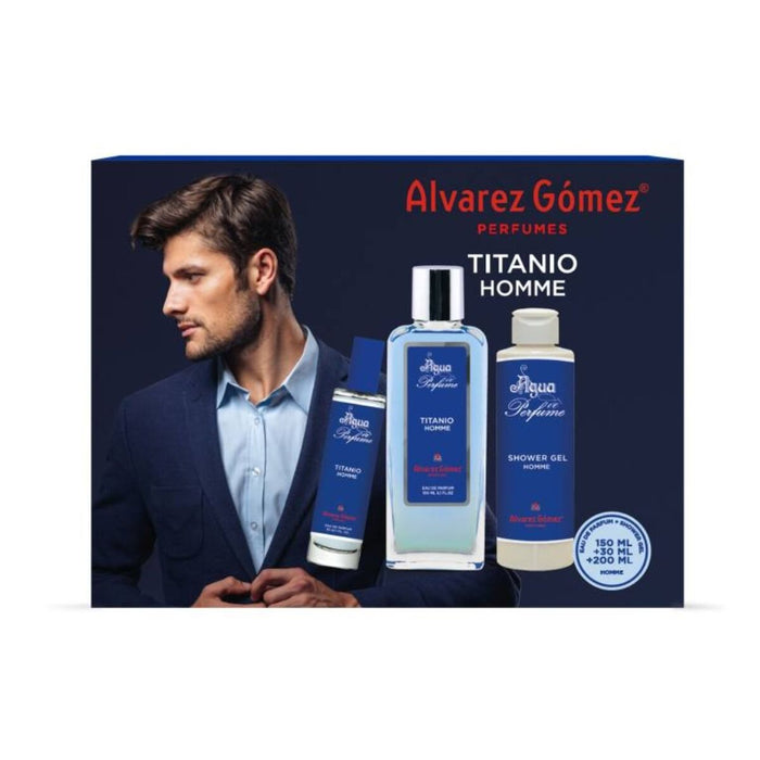 Men's Perfume Set Alvarez Gomez Titanio Homme 3 Pieces