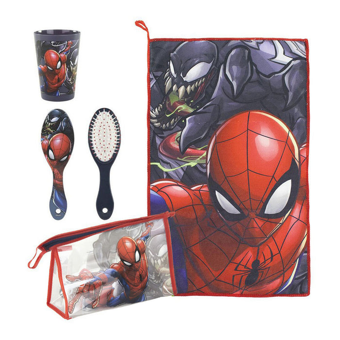 Set de Viaje Spiderman Rojo (4 pcs)