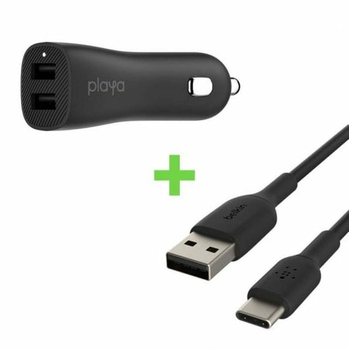 Cargador de Coche USB Universal + Cable USB C Belkin Playa