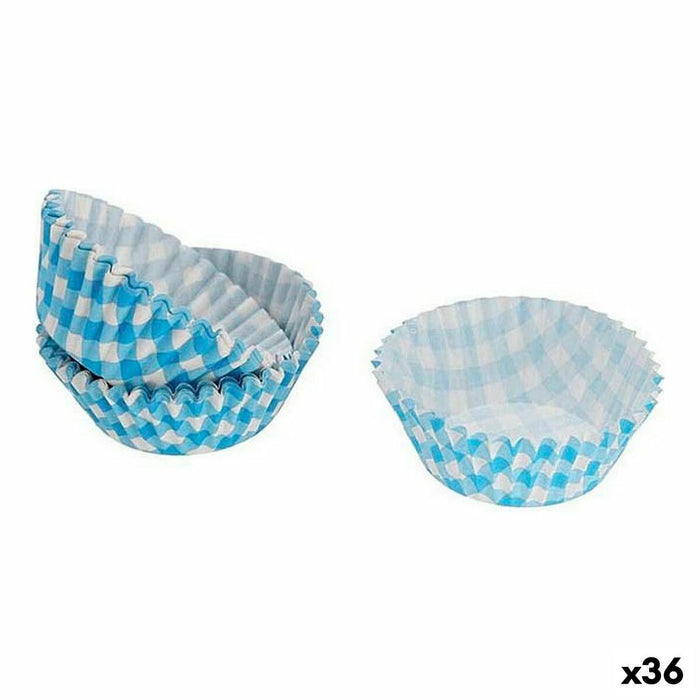 Set de Moldes de Repostería Desechable Azul (36 Unidades) (50 pcs)