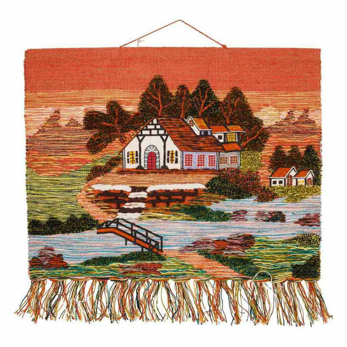 Tapisserie Alexandra House Living Multicouleur Jute 100 x 80 cm rural