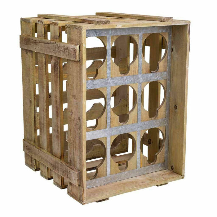 Bottle rack Alexandra House Living Natural Fir wood 32 x 43 x 33 cm 9 bottles Box