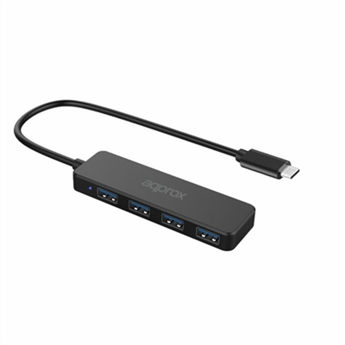 USB Hub APPROX APPC54 USB-C USB 3.0 Black 5 Gbps