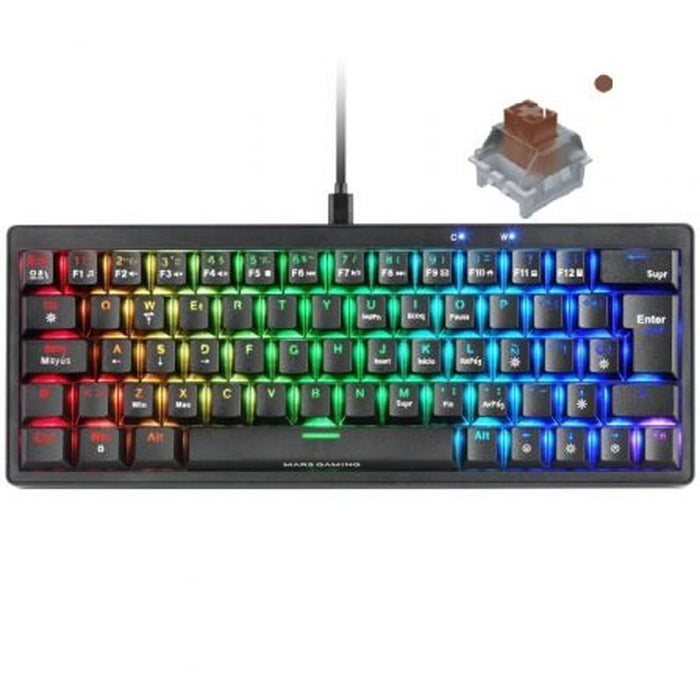 Keyboard with Gaming Mouse Mars Gaming MKMINIPROBRES