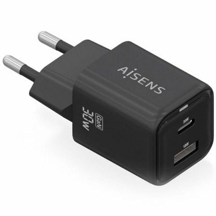 Wall Charger Aisens ASCH-30W2P021-BK Black Multicolour 33 W (1 Unit)