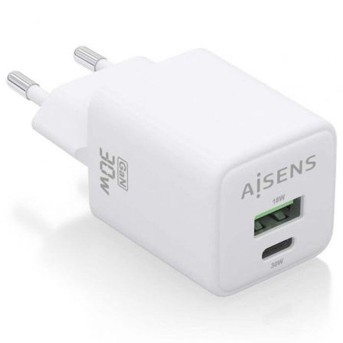 Chargeur mural Aisens ASCH-30W2P037-W Blanc 33 W