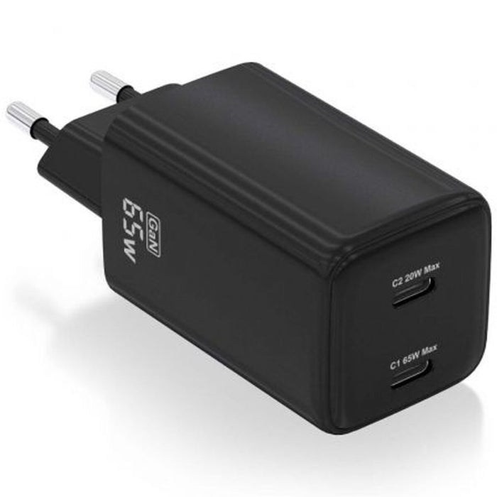 Wall Charger Aisens ASCH-65W2P040-BK Black Multicolour 65 W (1 Unit)