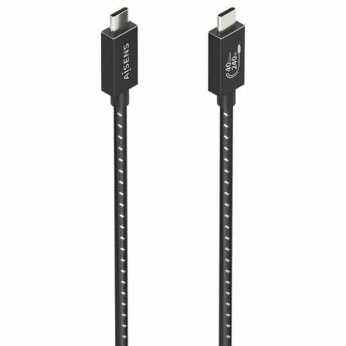 USB-C to USB-C Cable Aisens A156-0866 Black 50 cm