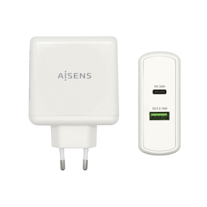 Chargeur Voiture Mur Aisens ASCH-2PD45A-W 57 W Blanc USB-C (1 Unité)