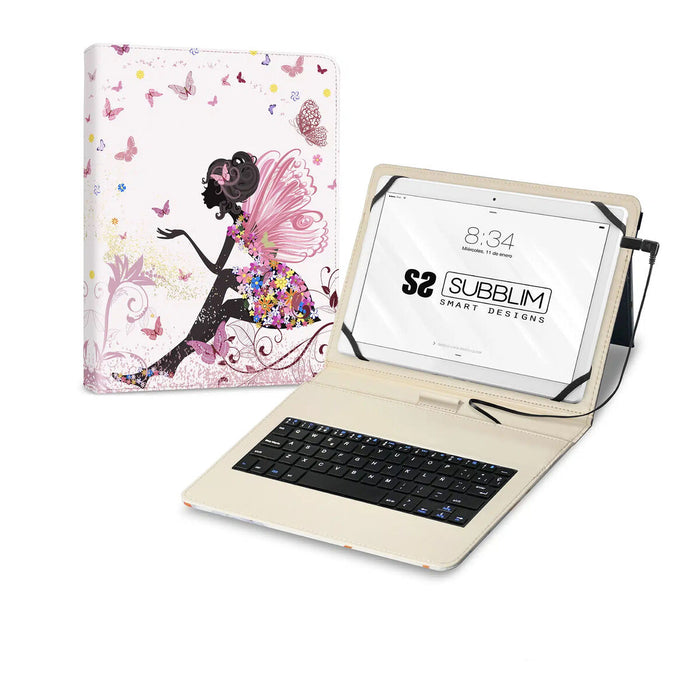 Housse pour Tablette Subblim Keytab  Multicouleur Espagnol Qwerty QWERTY