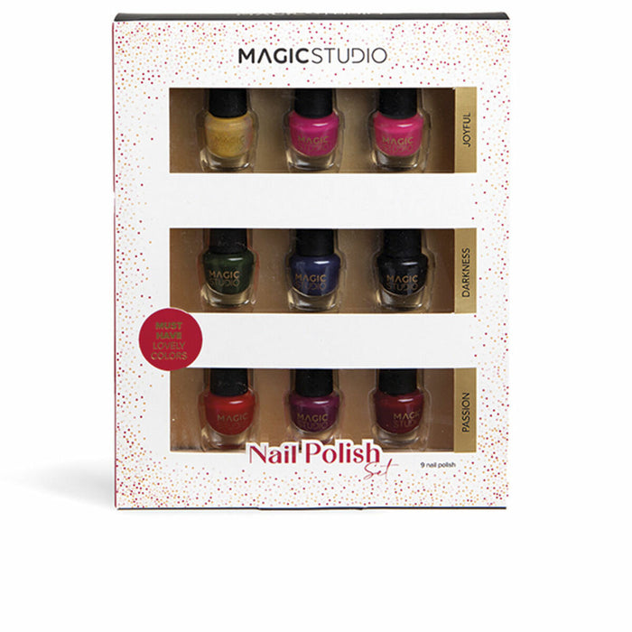 Set de Maquillaje Magic Studio Colorful Complete Nail Polish 9 Piezas