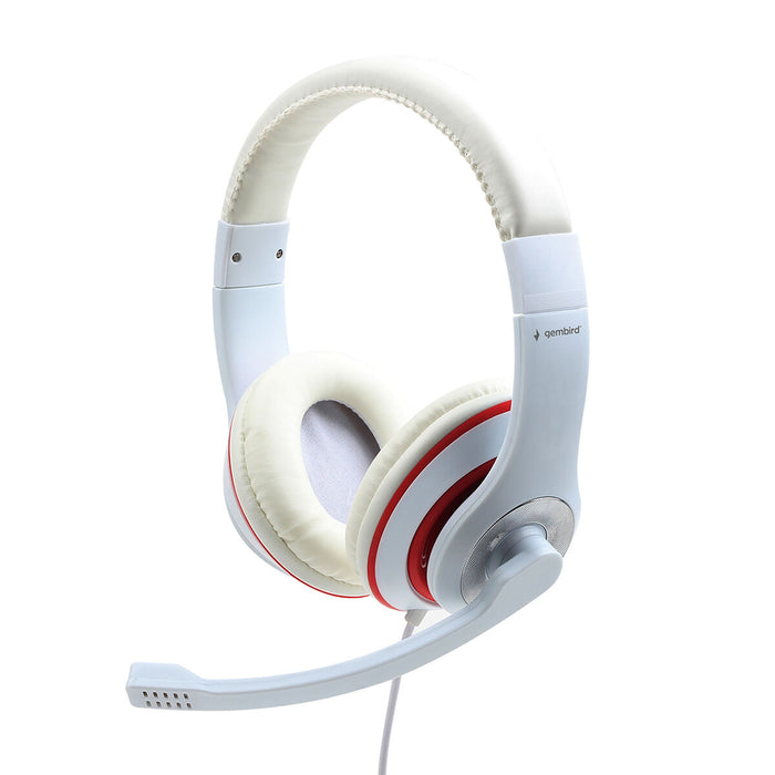 Auriculares con Micrófono GEMBIRD MHS-03-WTRD Blanco