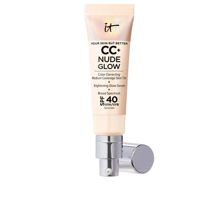 Base de Maquillaje Cremosa It Cosmetics CC+ Nude Glow Fair Ivory Spf 40 32 ml