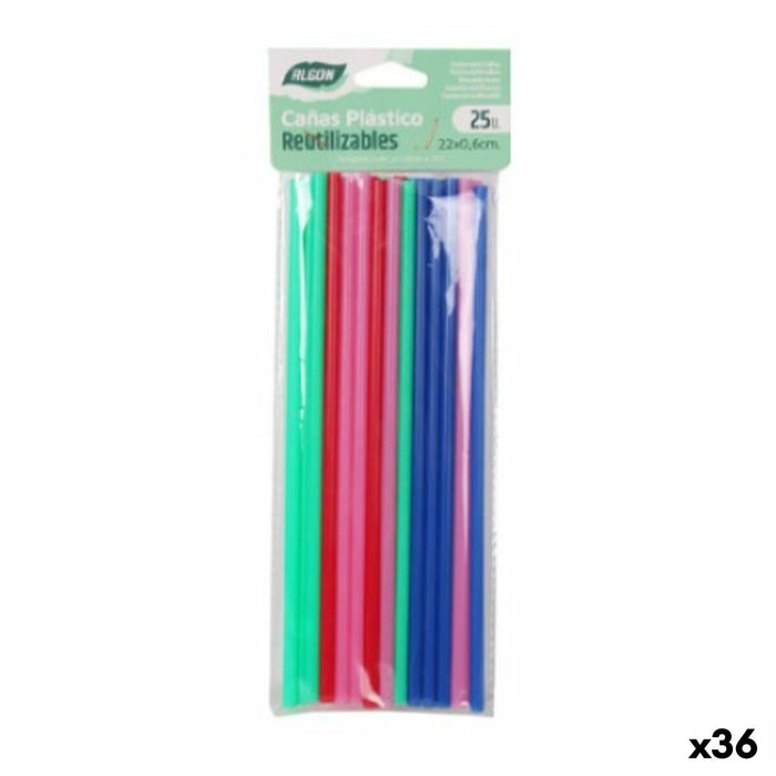 Pajitas Reutilizables Algon Multicolor Plástico 36 Unidades 22 cm 6 mm