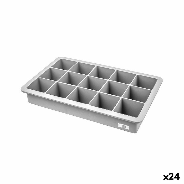 Molde para Cubitos de Hielo Quttin Flexible Silicona 18,2 x 11,5 x 3,5 cm (24 Unidades)