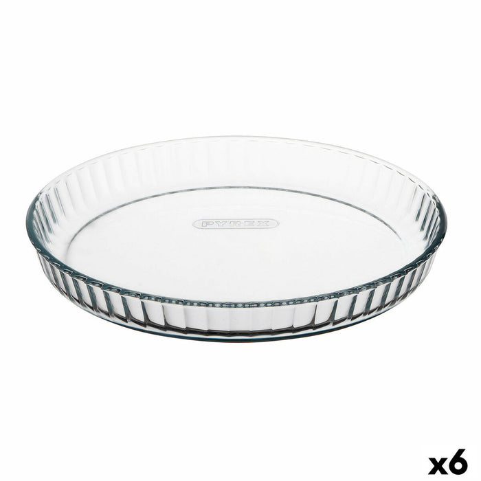 Cake Mould Pyrex Classic Vidrio Transparent Glass Flat Circular 27,7 x 27,7 x 3,5 cm 6 Units