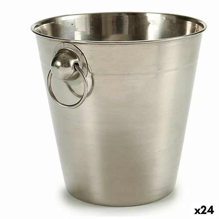 Ice Bucket Silver Stainless steel 1 L 12 x 12 x 12 cm (24 Units)