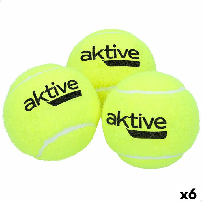 Balles de Padel Aktive 3 Pièces Jaune 6 Unités