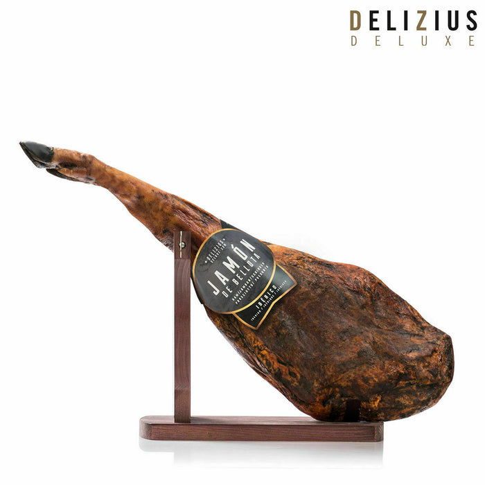 Ensemble Jambon Ibérique de Bellota et Support à Jambon Delizius Deluxe